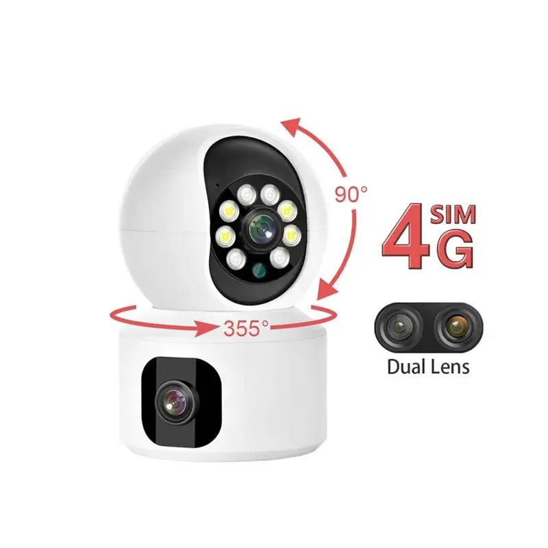 4G SIM Card Security Camera Auto Tracking Smart Life Baby Monitor 4MP Dual Lens Wifi PTZ IP Network Camera V380 Indoor Home CMOS - Image 4