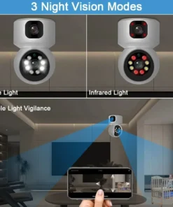 4G SIM Card Security Camera Auto Tracking Smart Life Baby Monitor 4MP Dual Lens Wifi PTZ IP Network Camera V380 Indoor Home CMOS