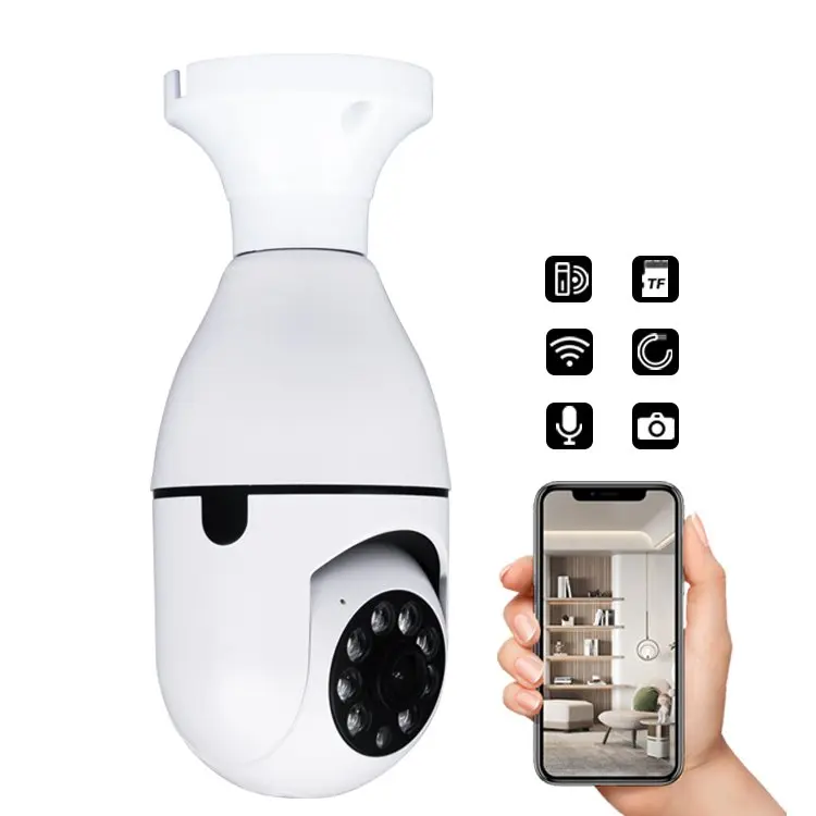 Bulb New 360 Degree HD 720p Wireless CCTV Home Security Camera Wifi Speaker Outdoor Security Camera Featuring CMOS Imaging